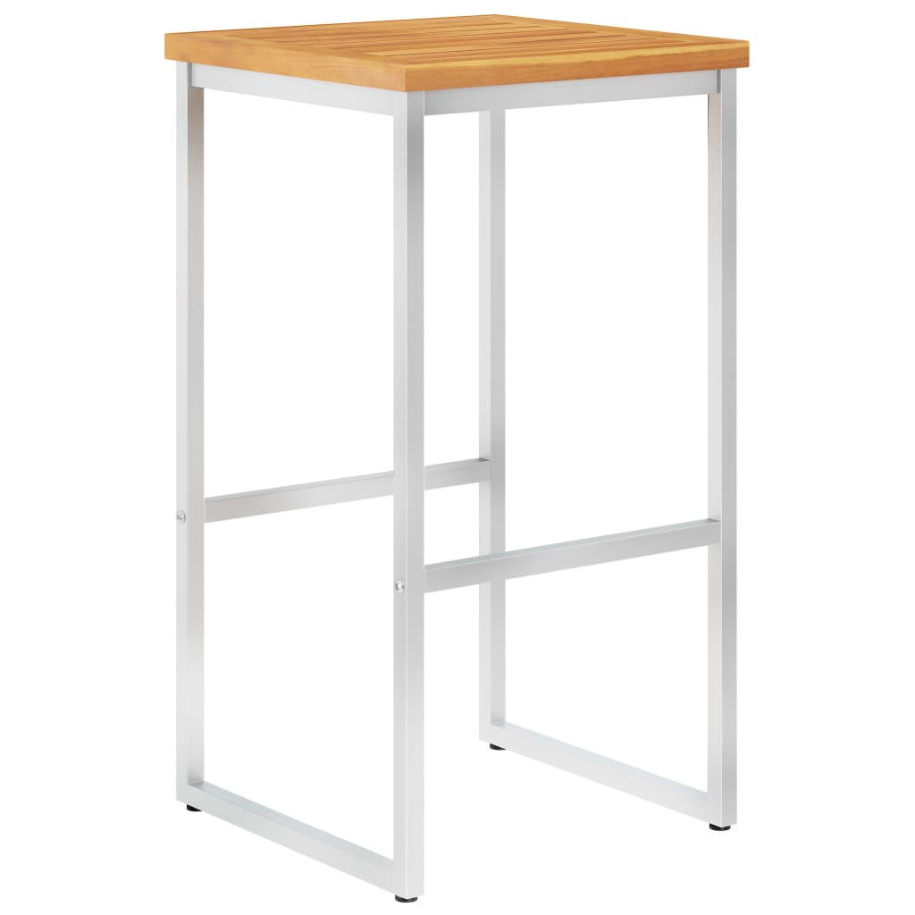 vidaXL Barhocker 4 Stk. Massivholz Akazie und Edelstahl