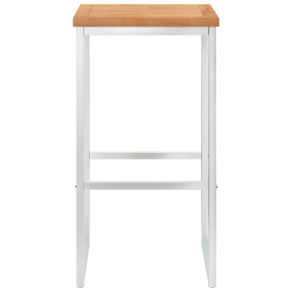 vidaXL Barhocker 2 Stk. Massivholz Teak und Edelstahl