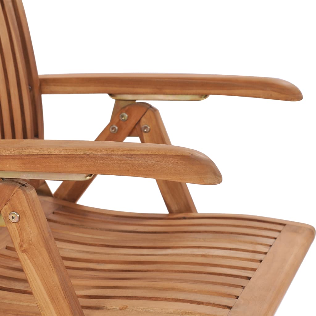 vidaXL Garten-Lehnstühle 2 Stk. Massivholz Teak