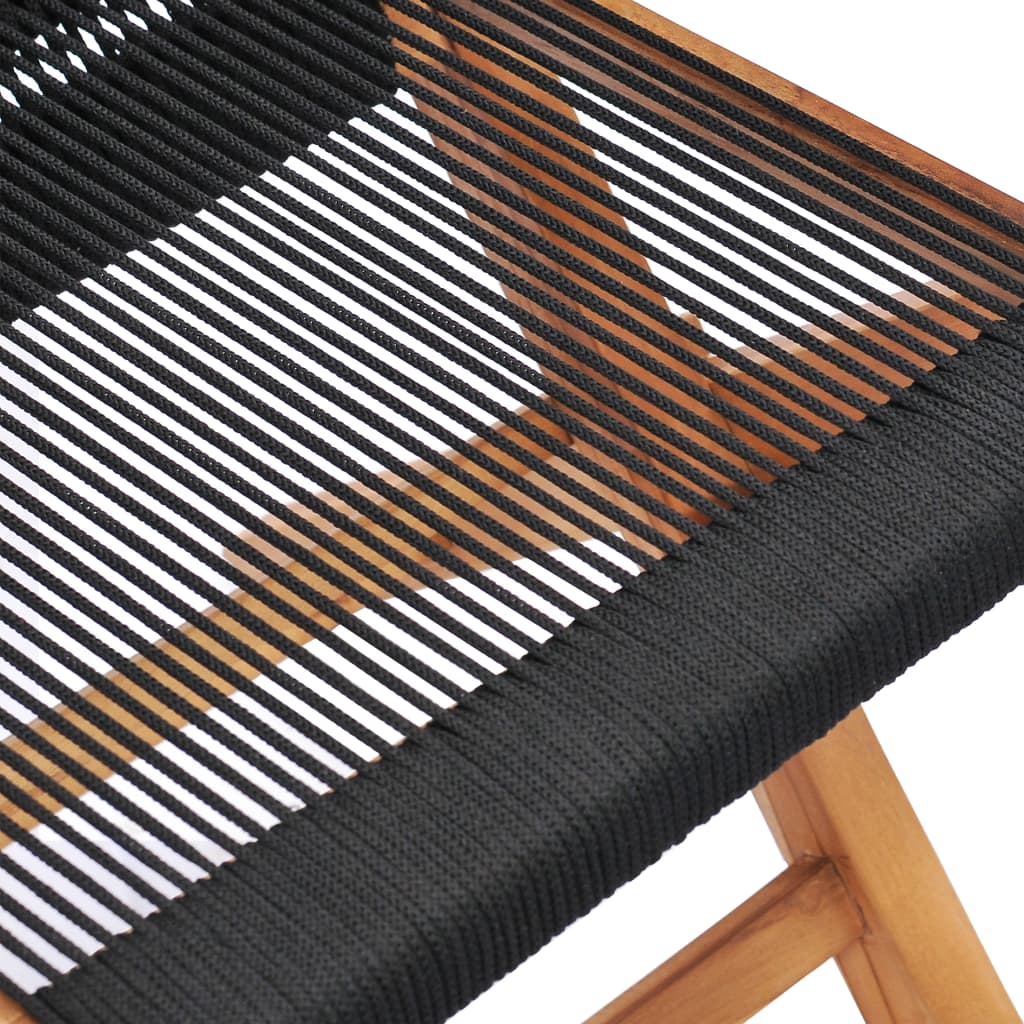 vidaXL Klappbare Gartenstühle 2 Stk. Massivholz Teak und Seil
