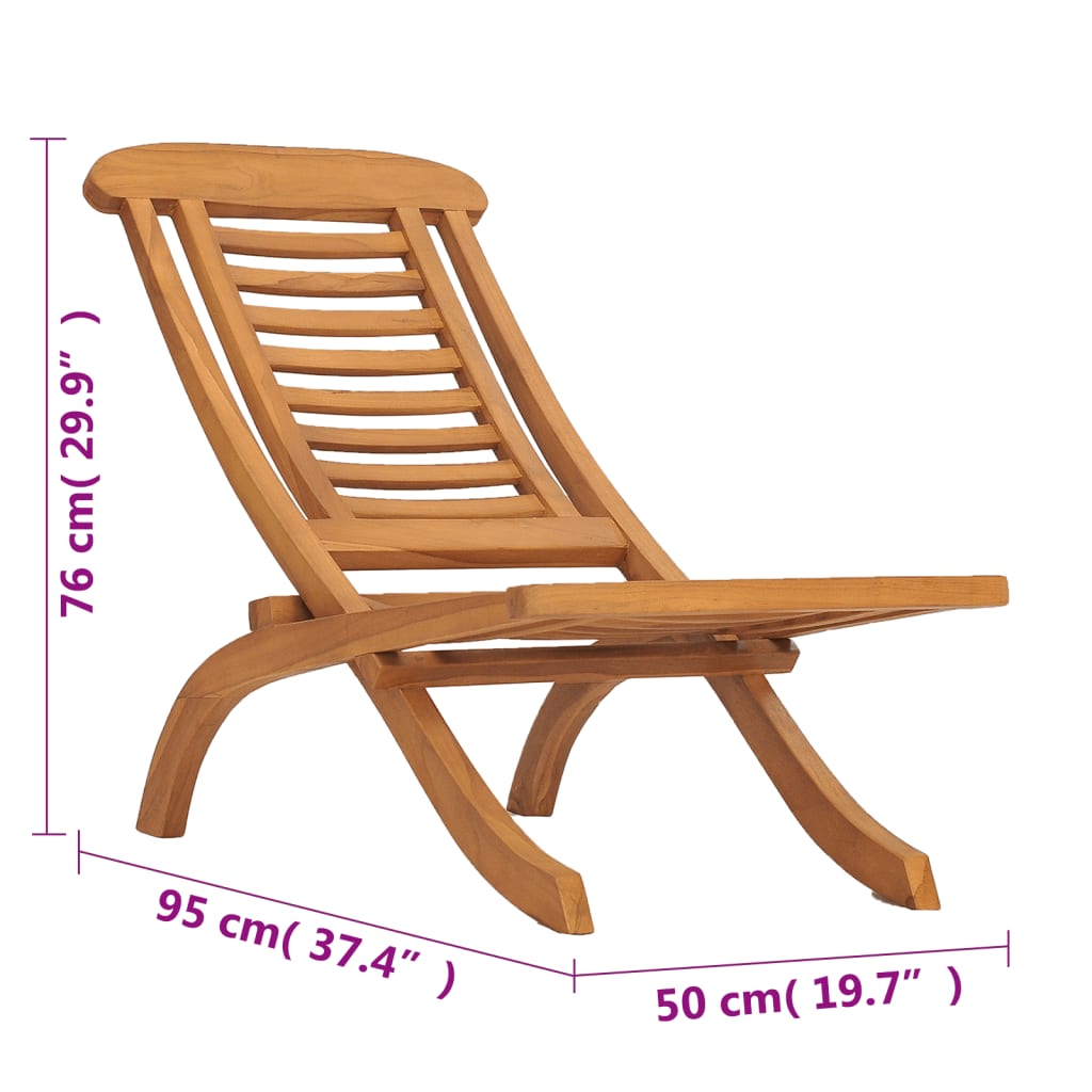 vidaXL Gartenstuhl Klappbar Massivholz Teak
