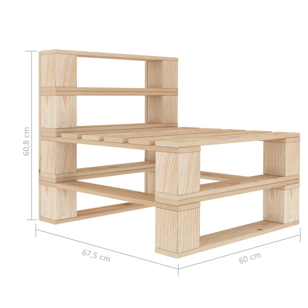 vidaXL Outdoor-Mittelsofa Paletten Holz