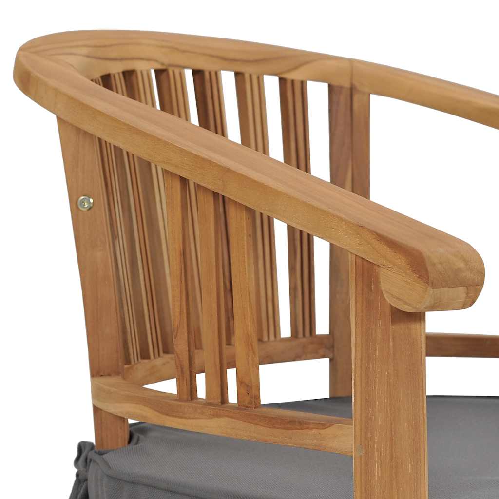 vidaXL Gartenstühle mit Kissen 2 Stk. Teak Massivholz