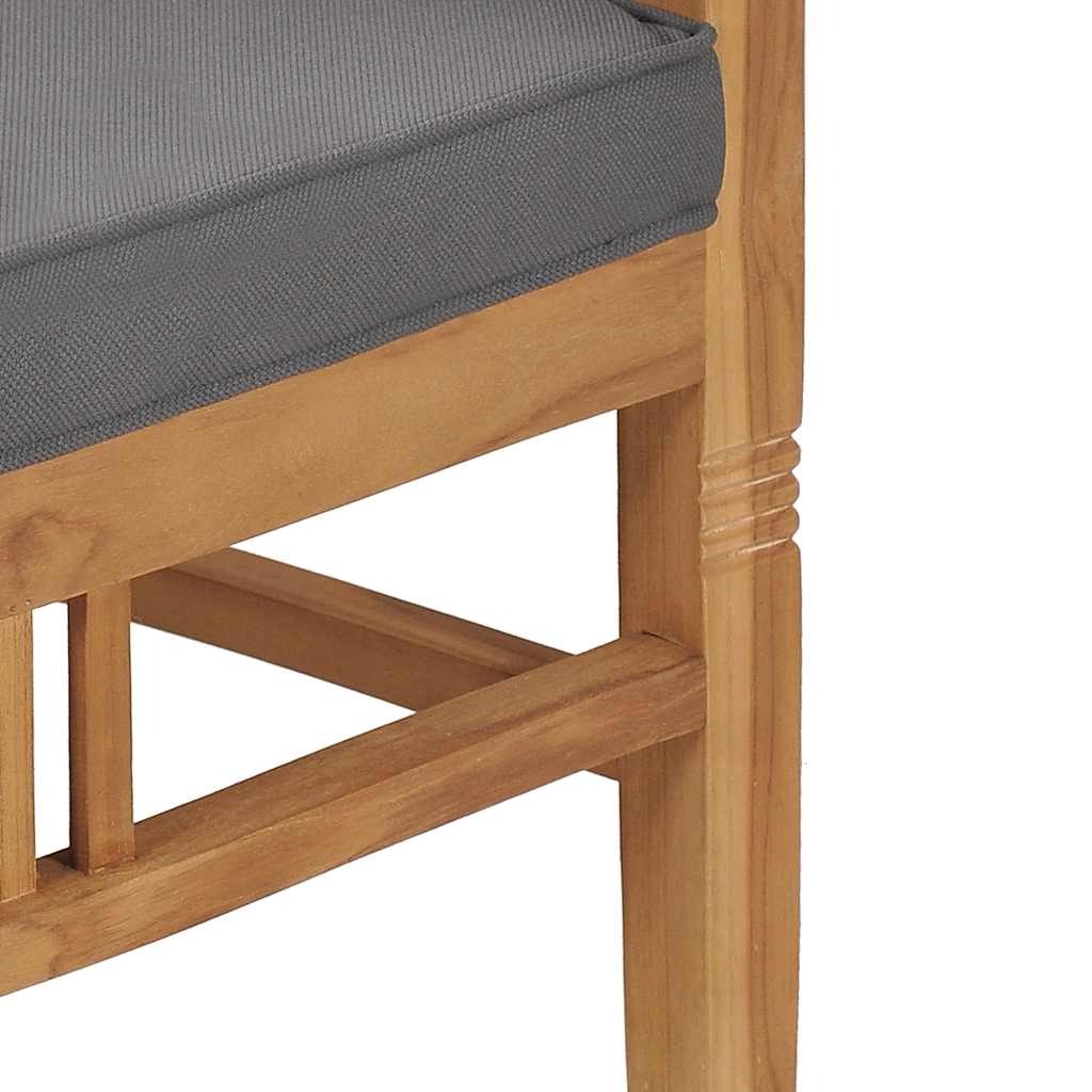 vidaXL Gartenstühle mit Kissen 2 Stk. Teak Massivholz
