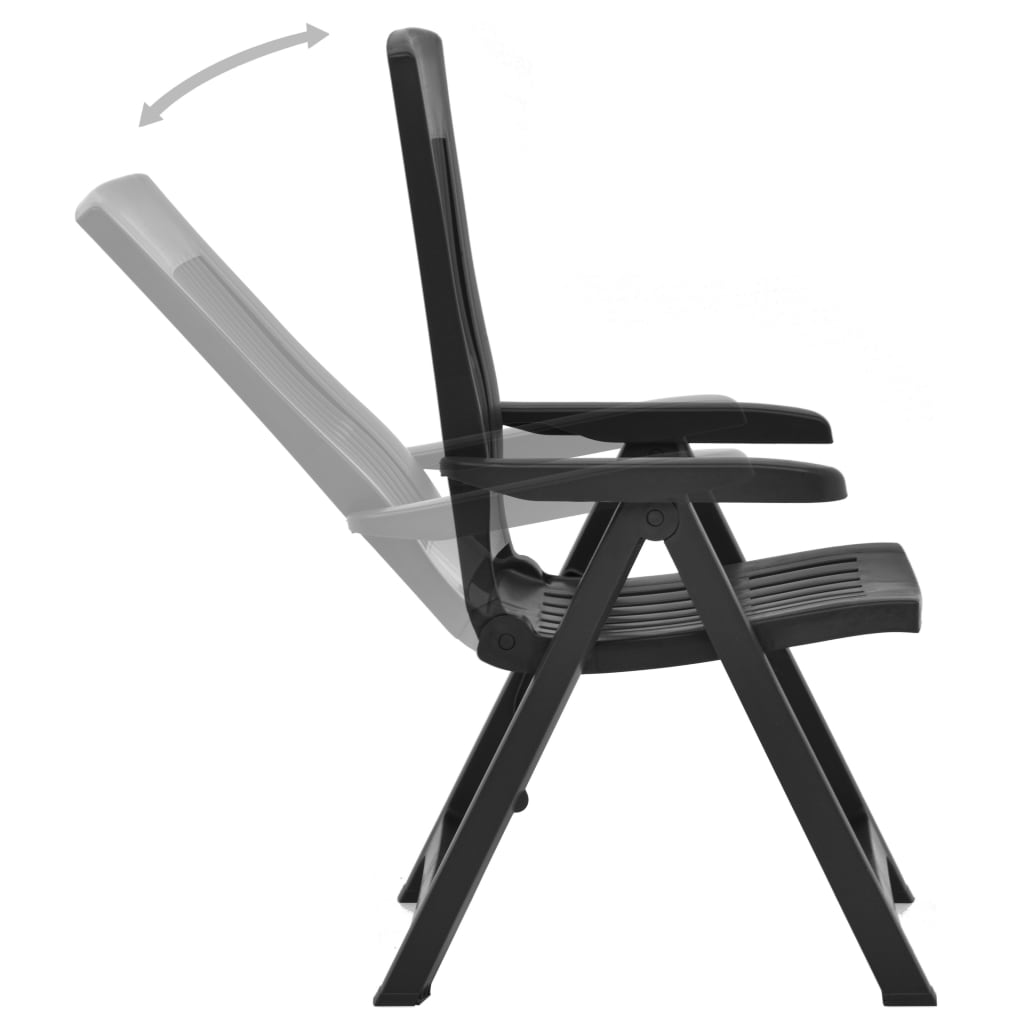 vidaXL Gartenstühle Verstellbar 2 Stk. Kunststoff Anthrazit