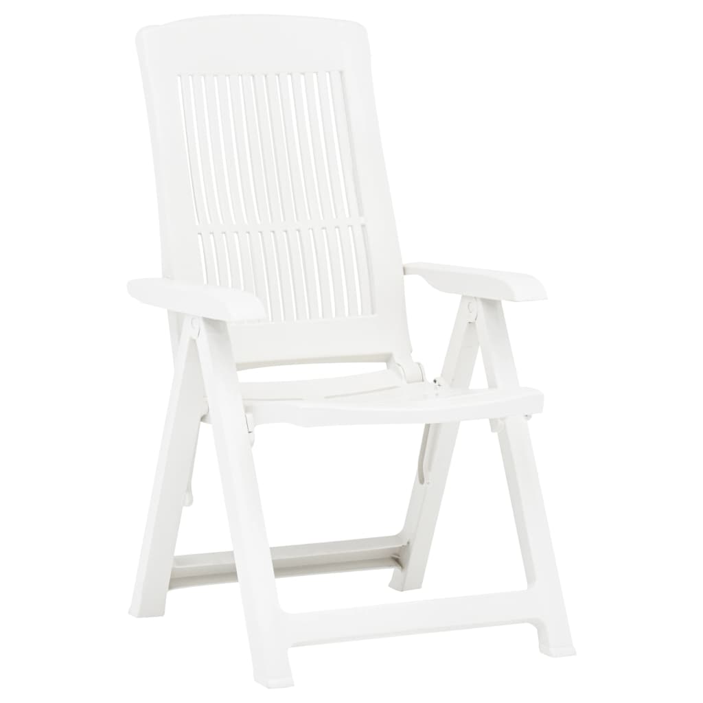 vidaXL Verstellbare Gartenstühle 2 Stk. Kunststoff Weiß