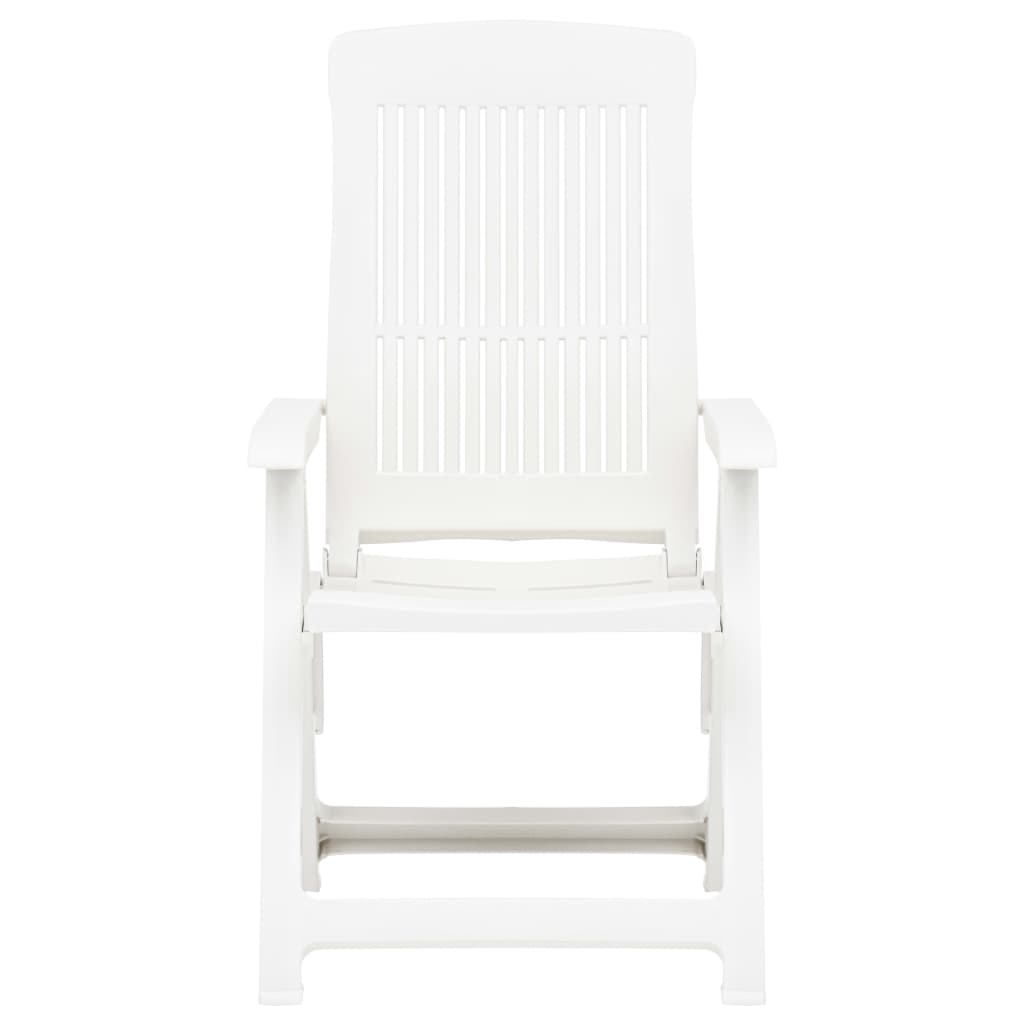 vidaXL Verstellbare Gartenstühle 2 Stk. Kunststoff Weiß