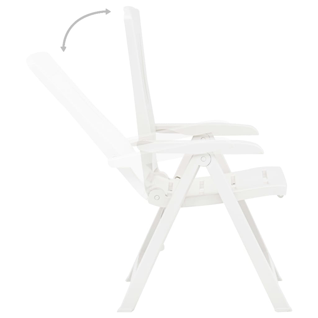 vidaXL Verstellbare Gartenstühle 2 Stk. Kunststoff Weiß