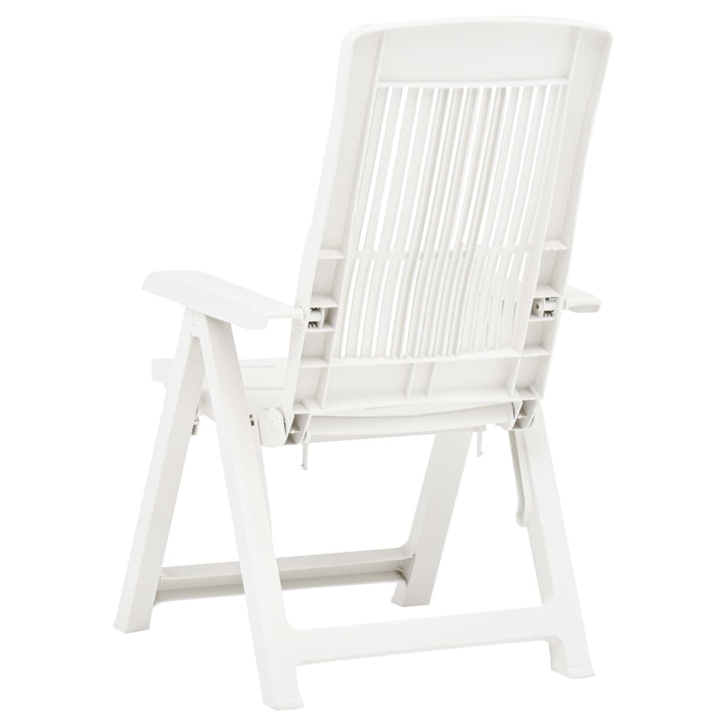 vidaXL Verstellbare Gartenstühle 2 Stk. Kunststoff Weiß