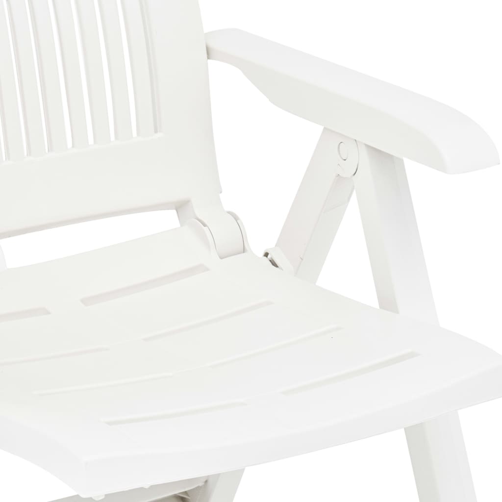 vidaXL Verstellbare Gartenstühle 2 Stk. Kunststoff Weiß