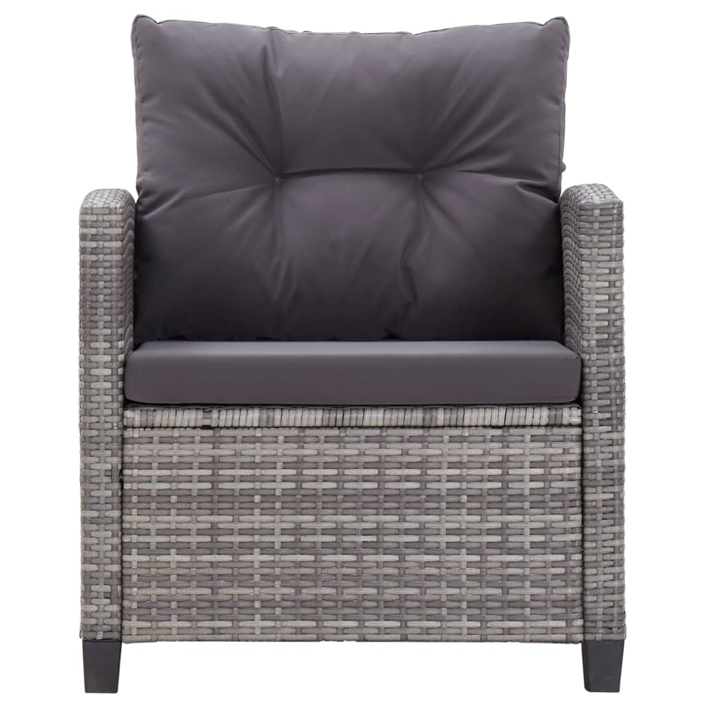 vidaXL 6-tlg. Garten-Sofagarnitur mit Auflagen Poly Rattan Dunkelgrau