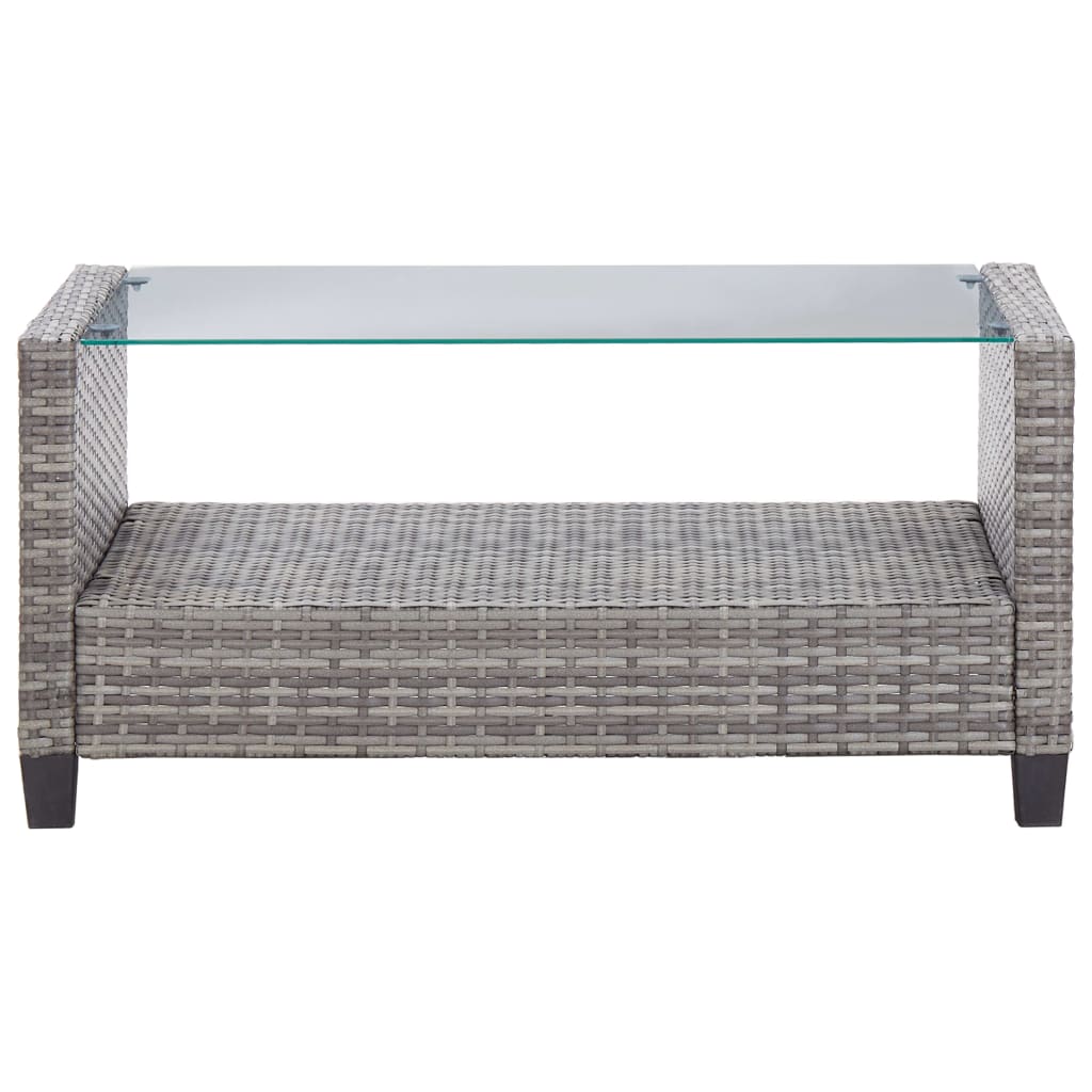 vidaXL 6-tlg. Garten-Sofagarnitur mit Auflagen Poly Rattan Dunkelgrau