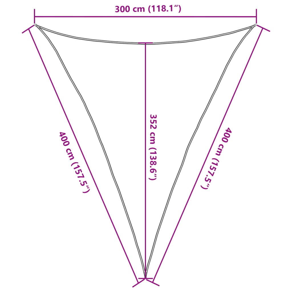 vidaXL Sonnensegel 160 g/m² Dunkelgrün 3x4x4 m HDPE