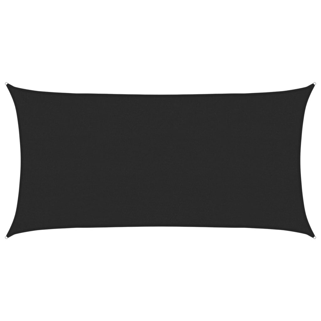 vidaXL Sonnensegel 160 g/m² Schwarz 2x4 m HDPE
