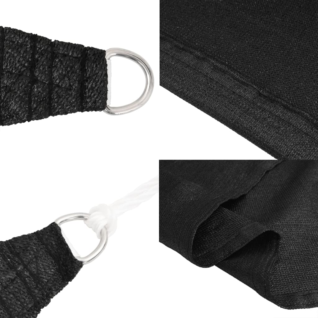 vidaXL Sonnensegel 160 g/m² Schwarz 2x4 m HDPE