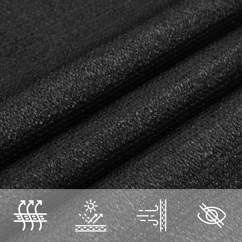 vidaXL Sonnensegel 160 g/m² Schwarz 2x4 m HDPE