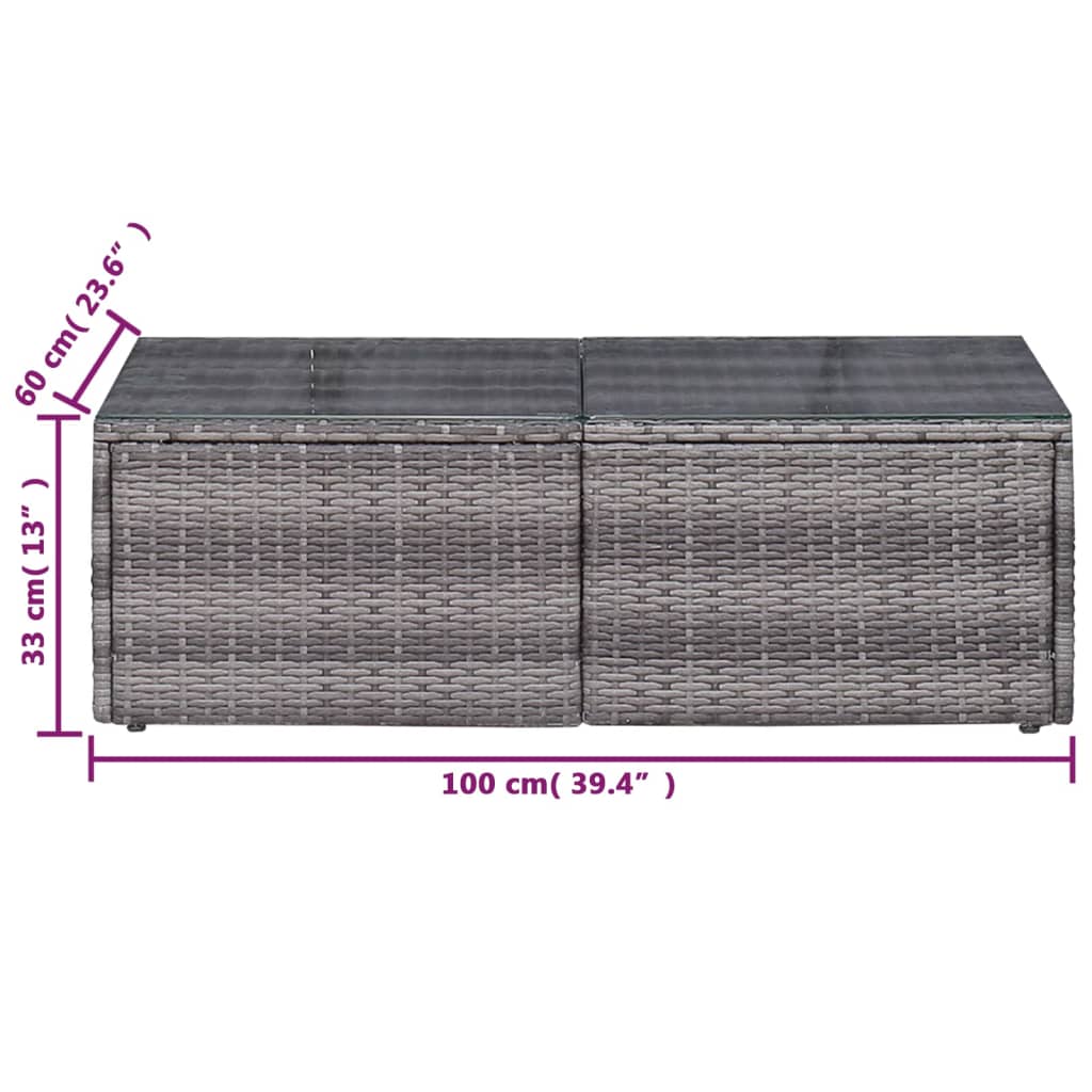 vidaXL 8-tlg. Garten-Lounge-Set mit Kissen Poly Rattan Grau