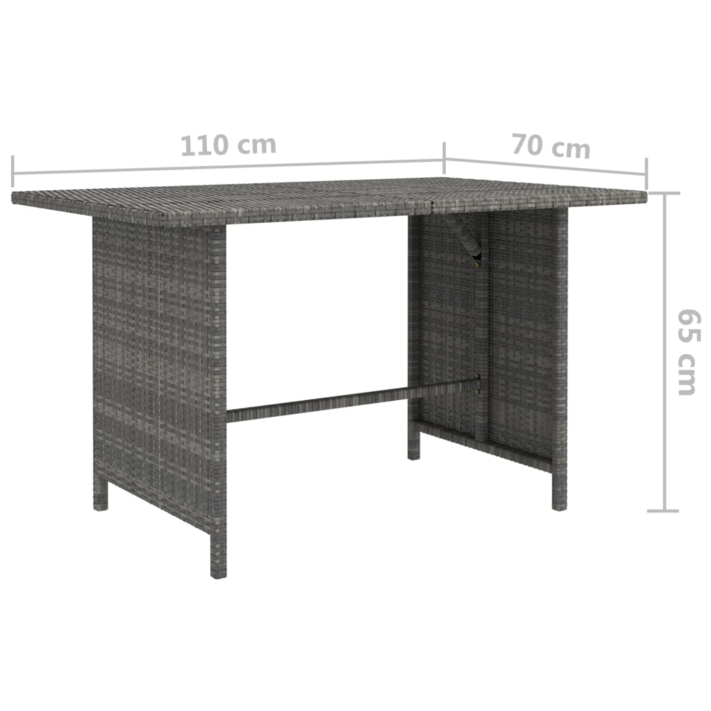 vidaXL 8-tlg. Garten-Lounge-Set mit Kissen Poly Rattan Grau