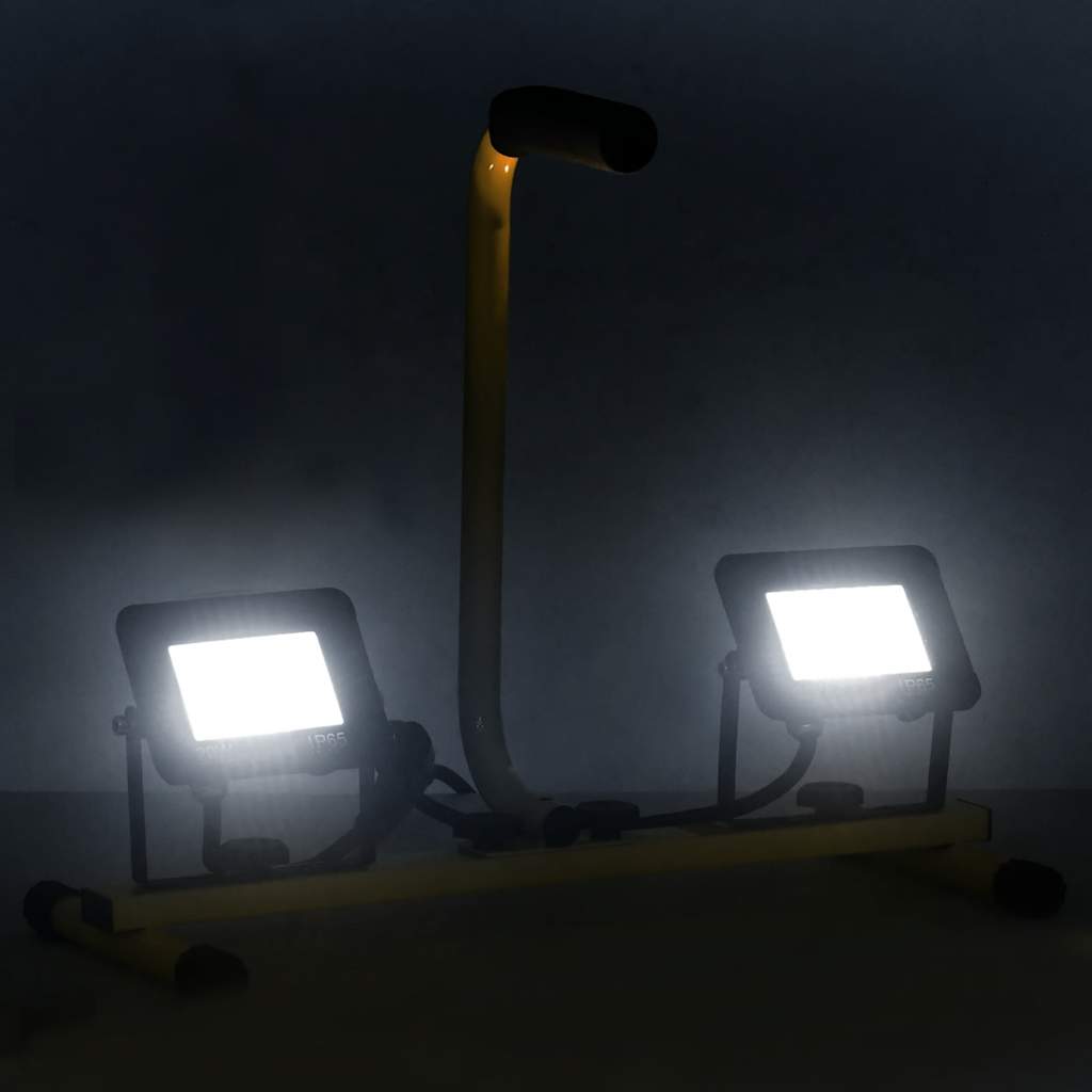 vidaXL LED-Fluter mit Handgriff 2x20 W Kaltweiß
