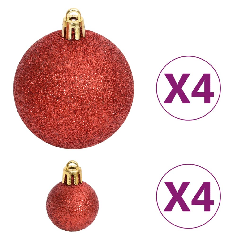 vidaXL 108-tlg. Weihnachtskugel-Set Golden und Rot