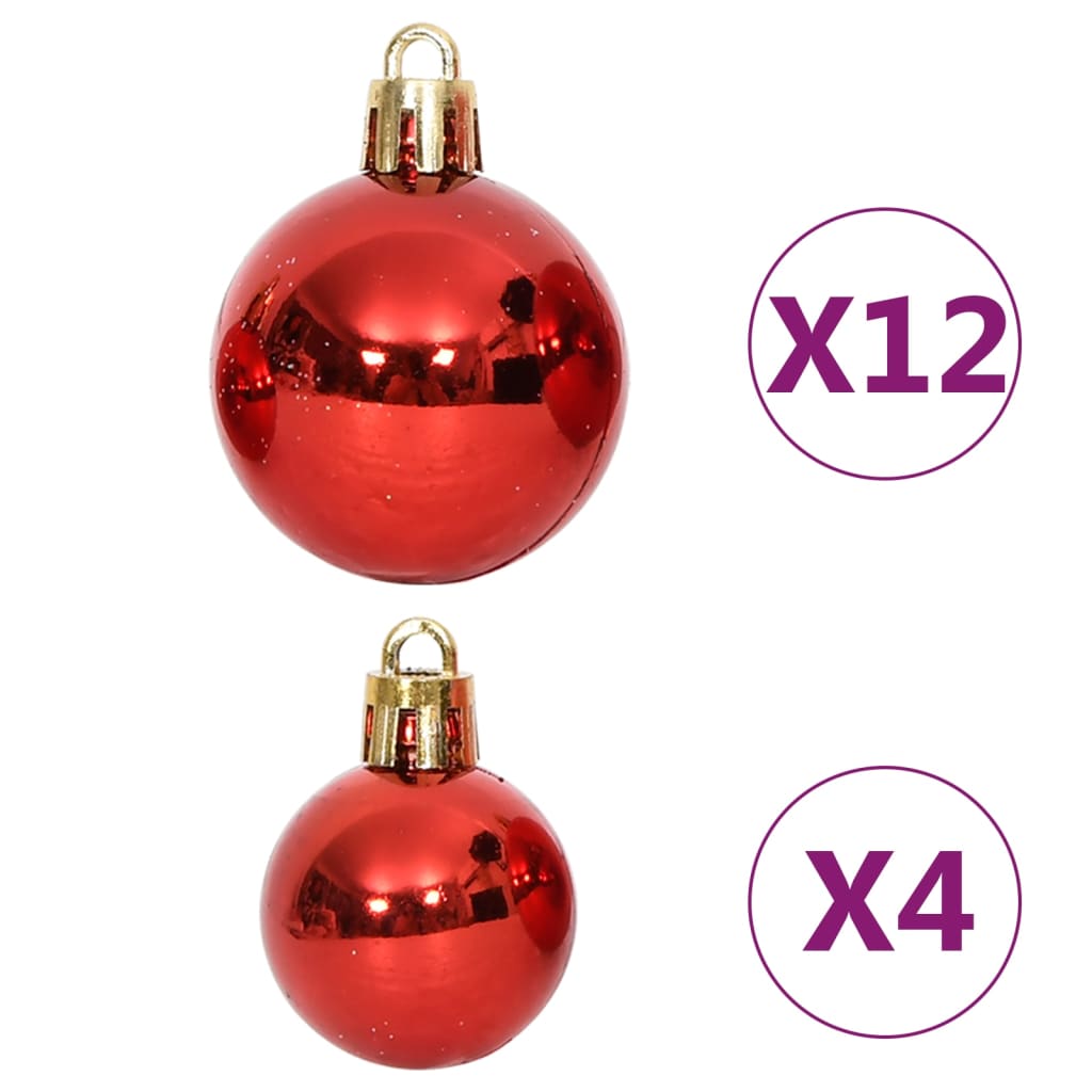 vidaXL 108-tlg. Weihnachtskugel-Set Rot und Weiß