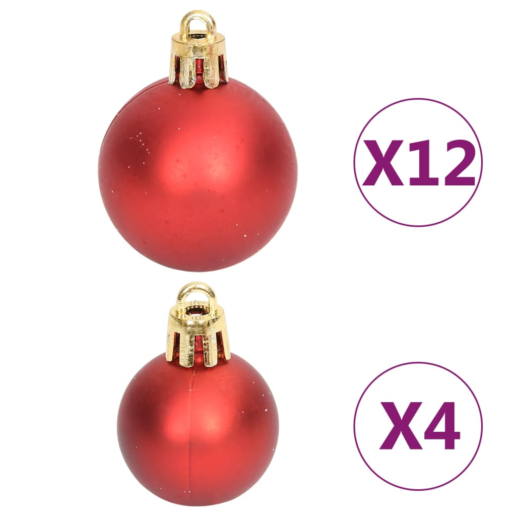 vidaXL 108-tlg. Weihnachtskugel-Set Rot und Weiß