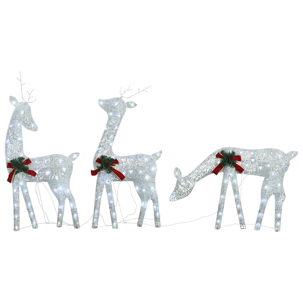 Weihnachtsdekoration Rentiere 270x7x90 cm Weiß Kaltweiß Mesh