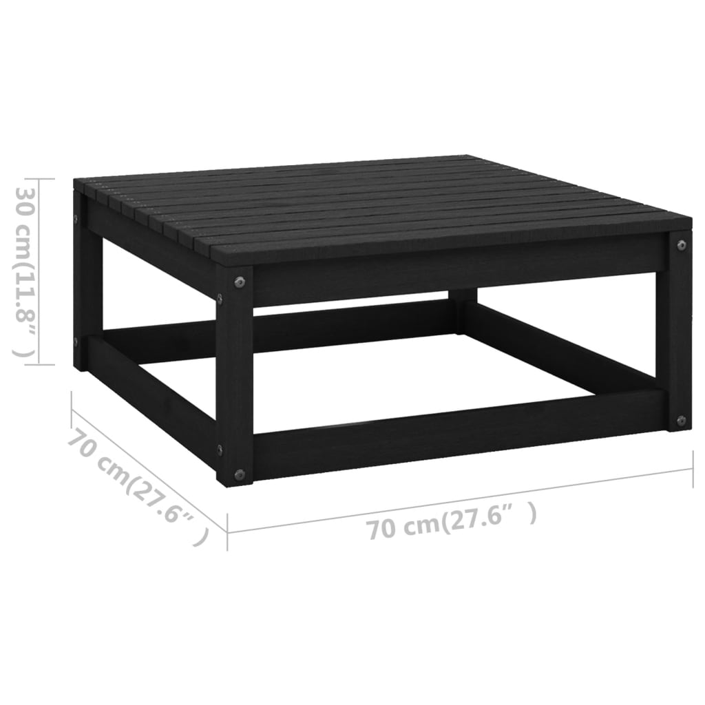 vidaXL 8-tlg. Garten-Lounge-Set Schwarz Massivholz Kiefer