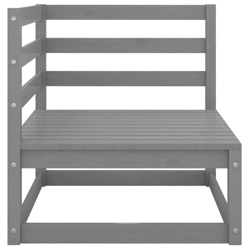 vidaXL 10-tlg. Garten-Lounge-Set Grau Kiefer Massivholz