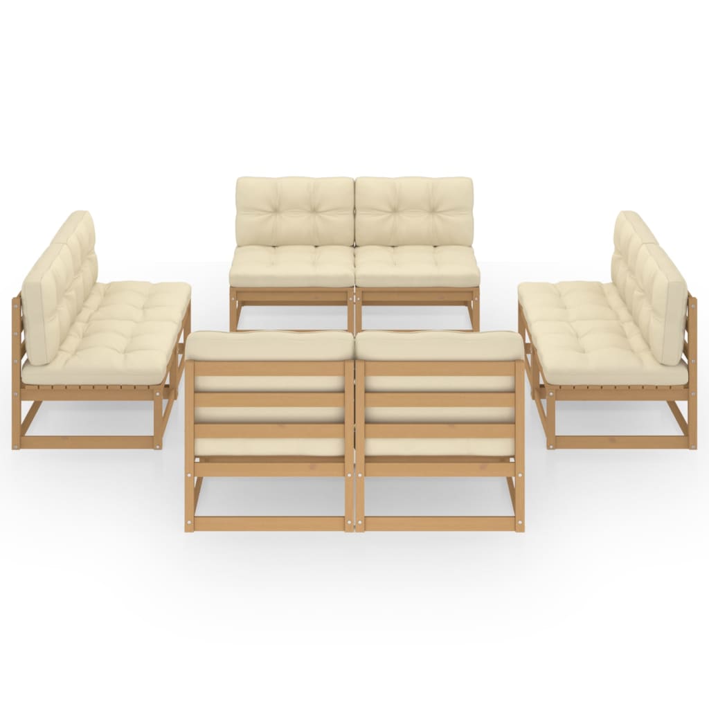 vidaXL 8-tlg. Garten-Lounge-Set mit Kissen Kiefer Massivholz