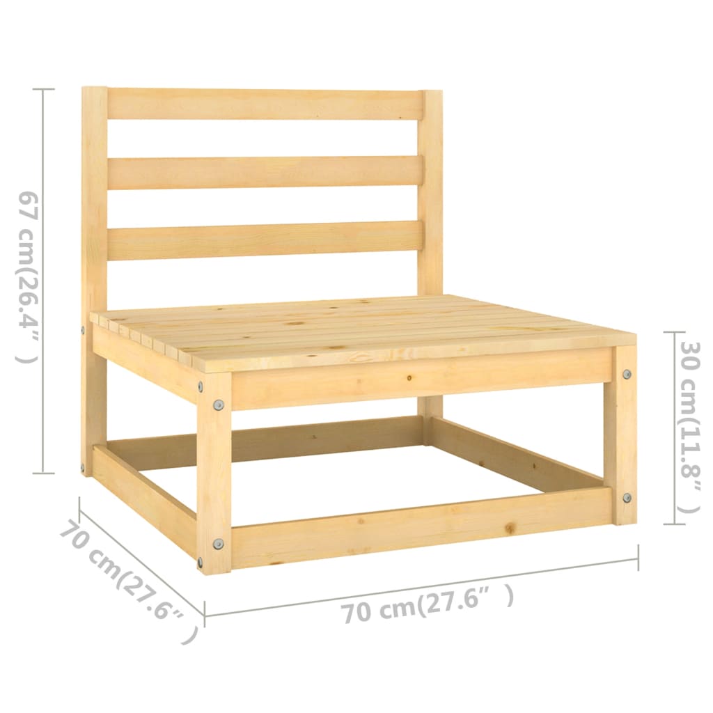 vidaXL 4-Sitzer-Gartensofa mit Kissen Kiefer Massivholz