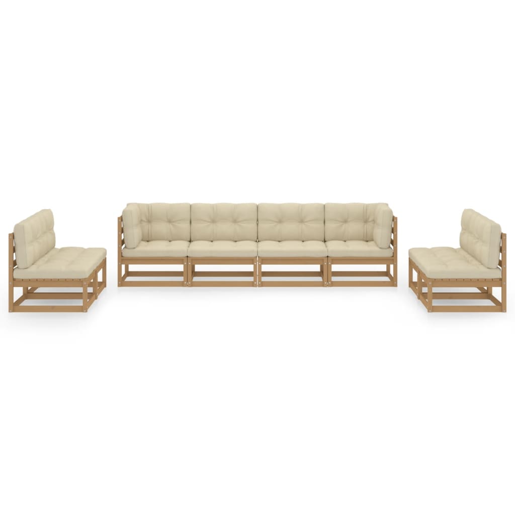 vidaXL 8-tlg. Garten-Lounge-Set mit Kissen Kiefer Massivholz