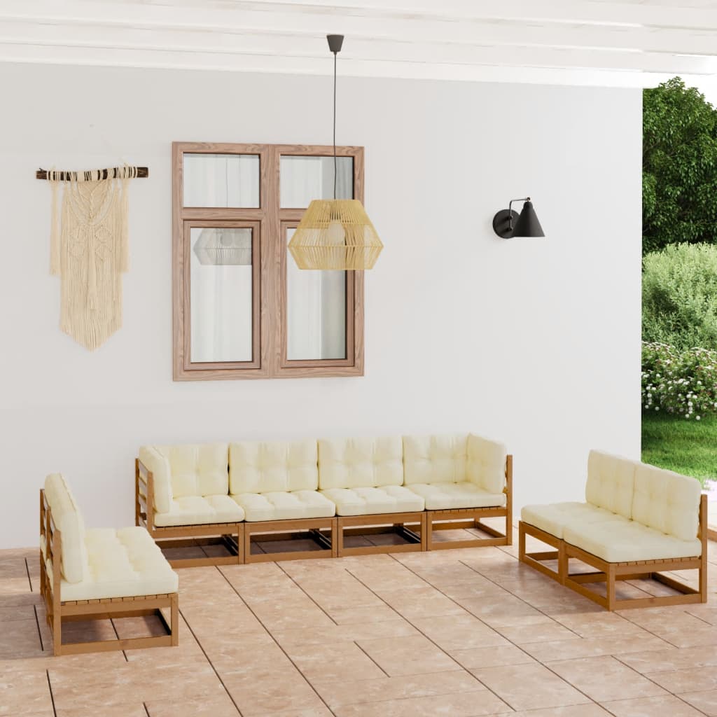 vidaXL 8-tlg. Garten-Lounge-Set mit Kissen Kiefer Massivholz