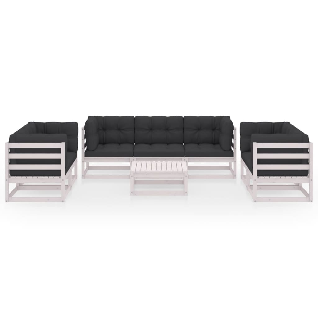 vidaXL 8-tlg. Garten-Lounge-Set mit Kissen Kiefer Massivholz
