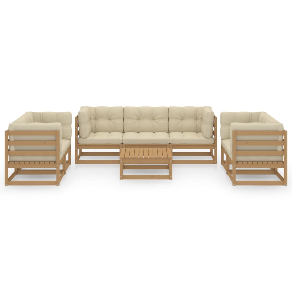 vidaXL 8-tlg. Garten-Lounge-Set mit Kissen Kiefer Massivholz