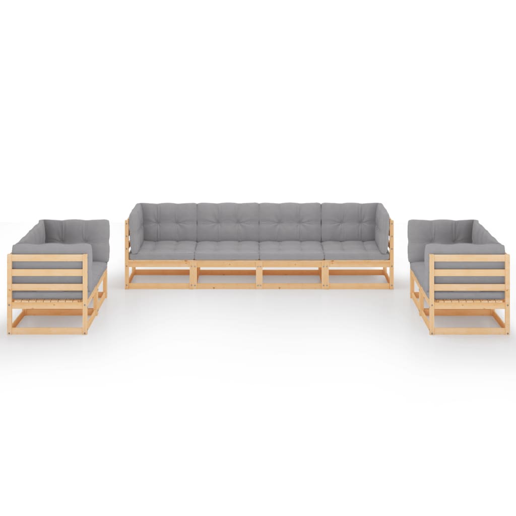 vidaXL 8-tlg. Garten-Lounge-Set mit Kissen Kiefer Massivholz