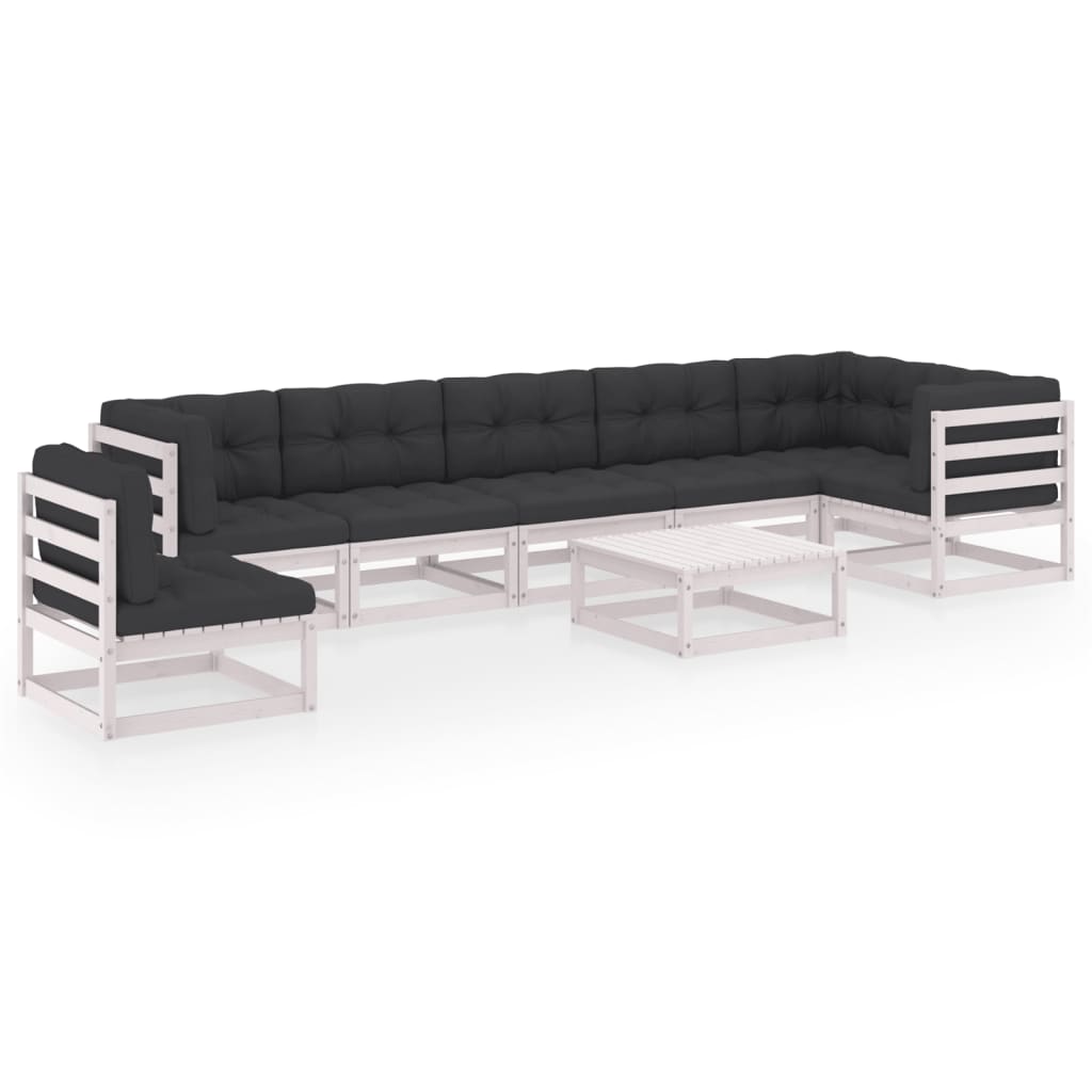vidaXL 8-tlg. Garten-Lounge-Set mit Kissen Massivholz Kiefer