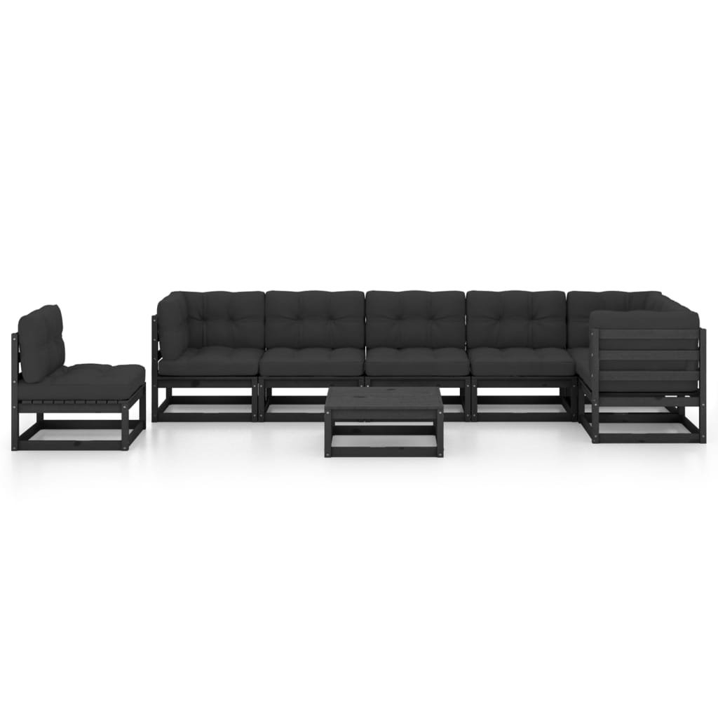 vidaXL 8-tlg. Garten-Lounge-Set mit Kissen Massivholz Kiefer