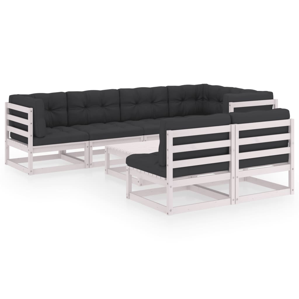 vidaXL 8-tlg. Garten-Lounge-Set mit Kissen Massivholz Kiefer