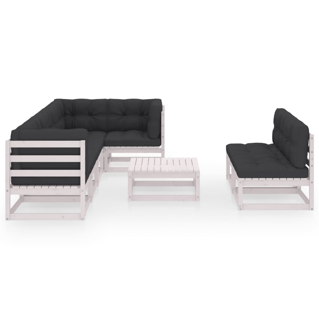 vidaXL 8-tlg. Garten-Lounge-Set mit Kissen Massivholz Kiefer