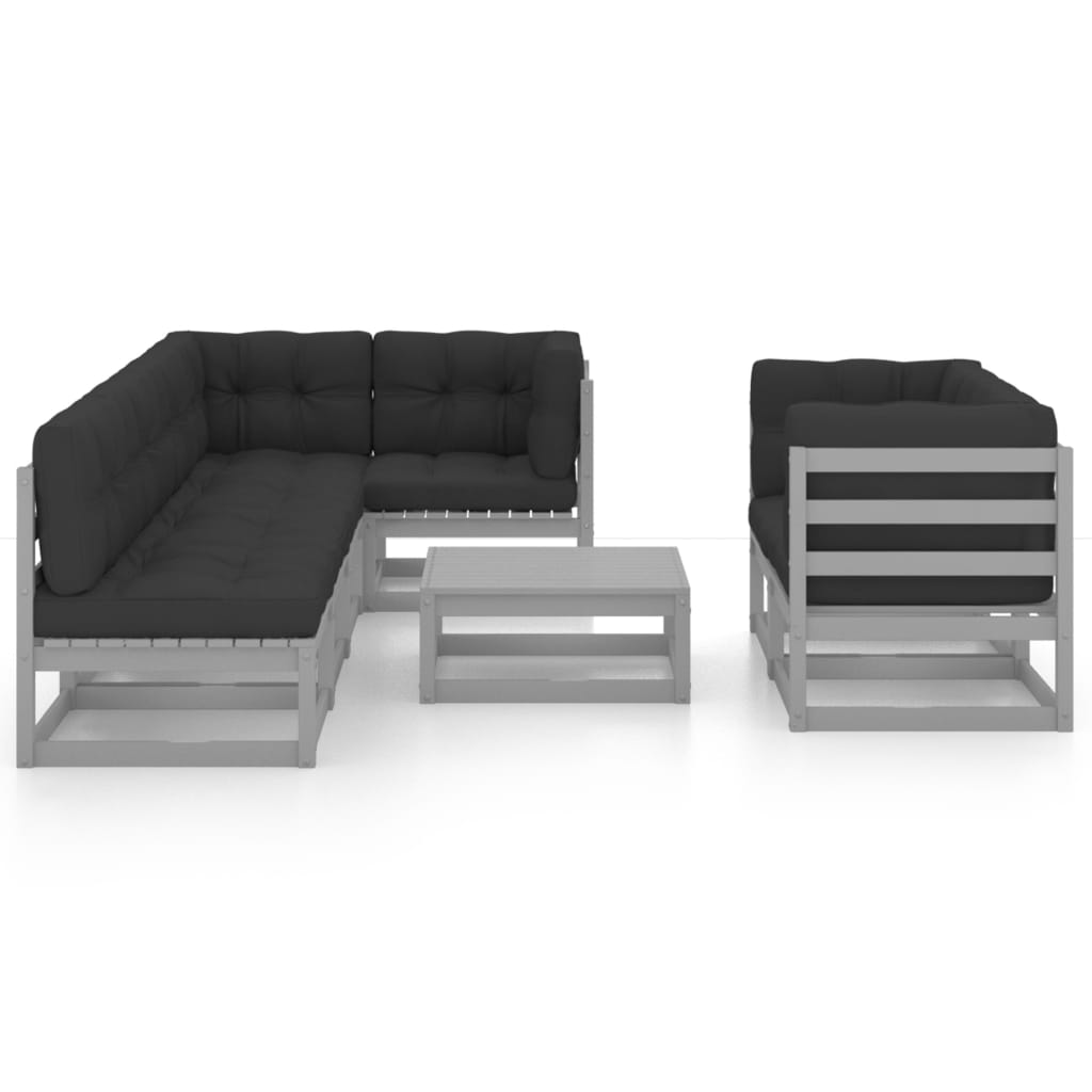 vidaXL 8-tlg. Garten-Lounge-Set mit Kissen Massivholz Kiefer