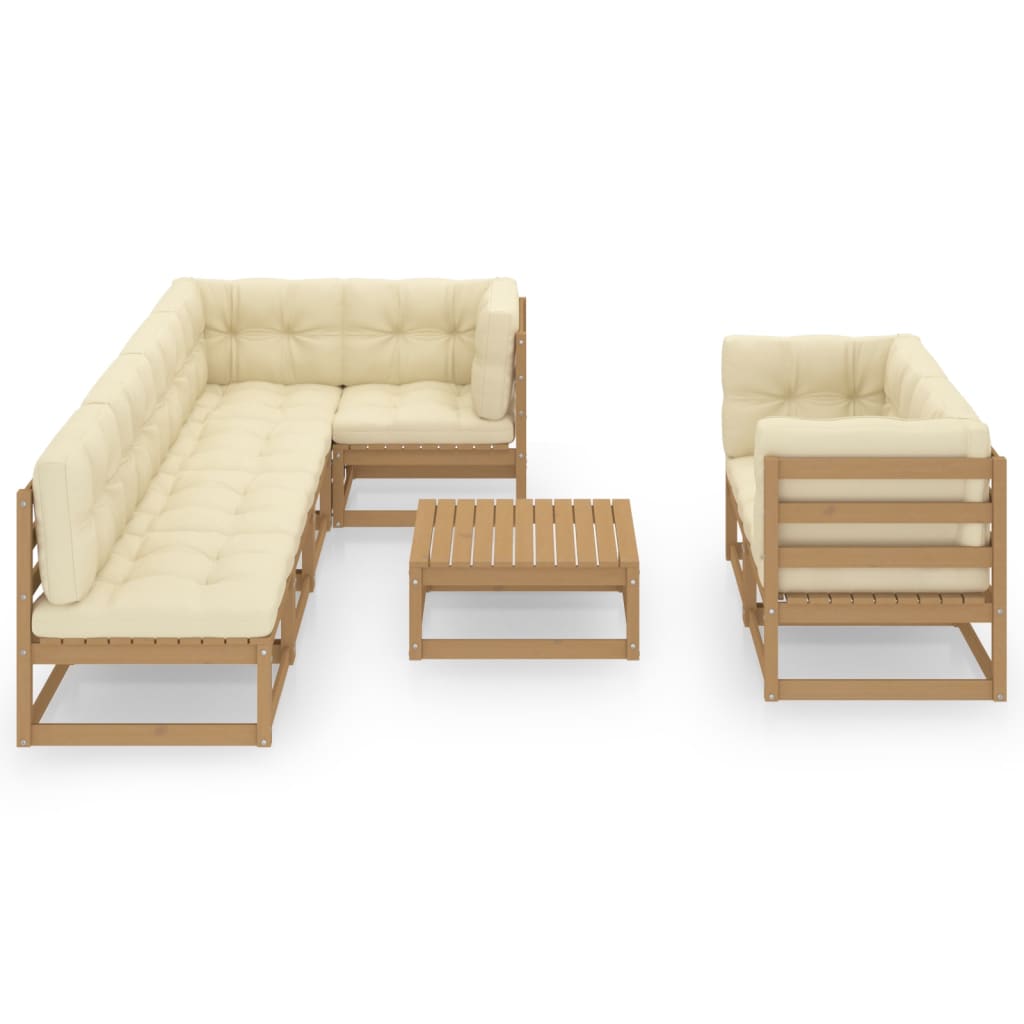 vidaXL 8-tlg. Garten-Lounge-Set mit Kissen Massivholz Kiefer