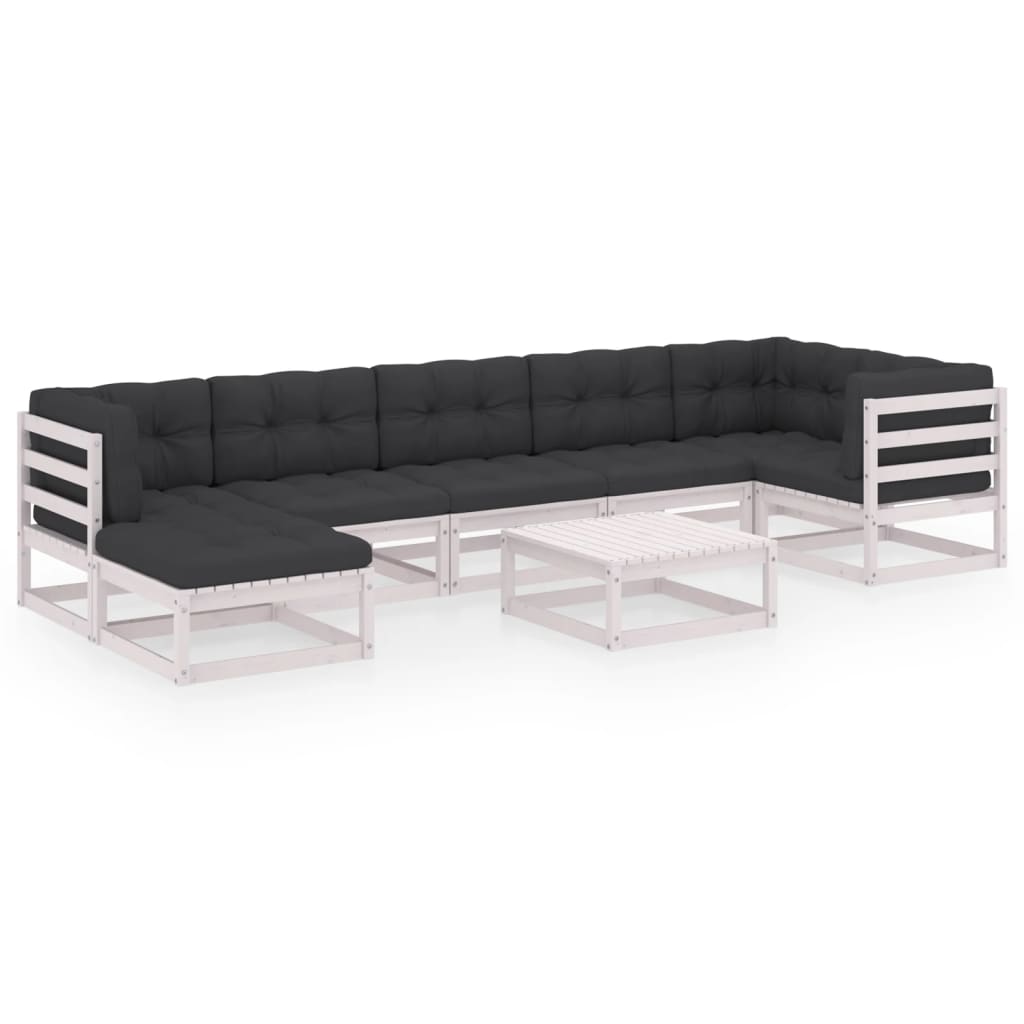 vidaXL 8-tlg. Garten-Lounge-Set mit Kissen Massivholz Kiefer