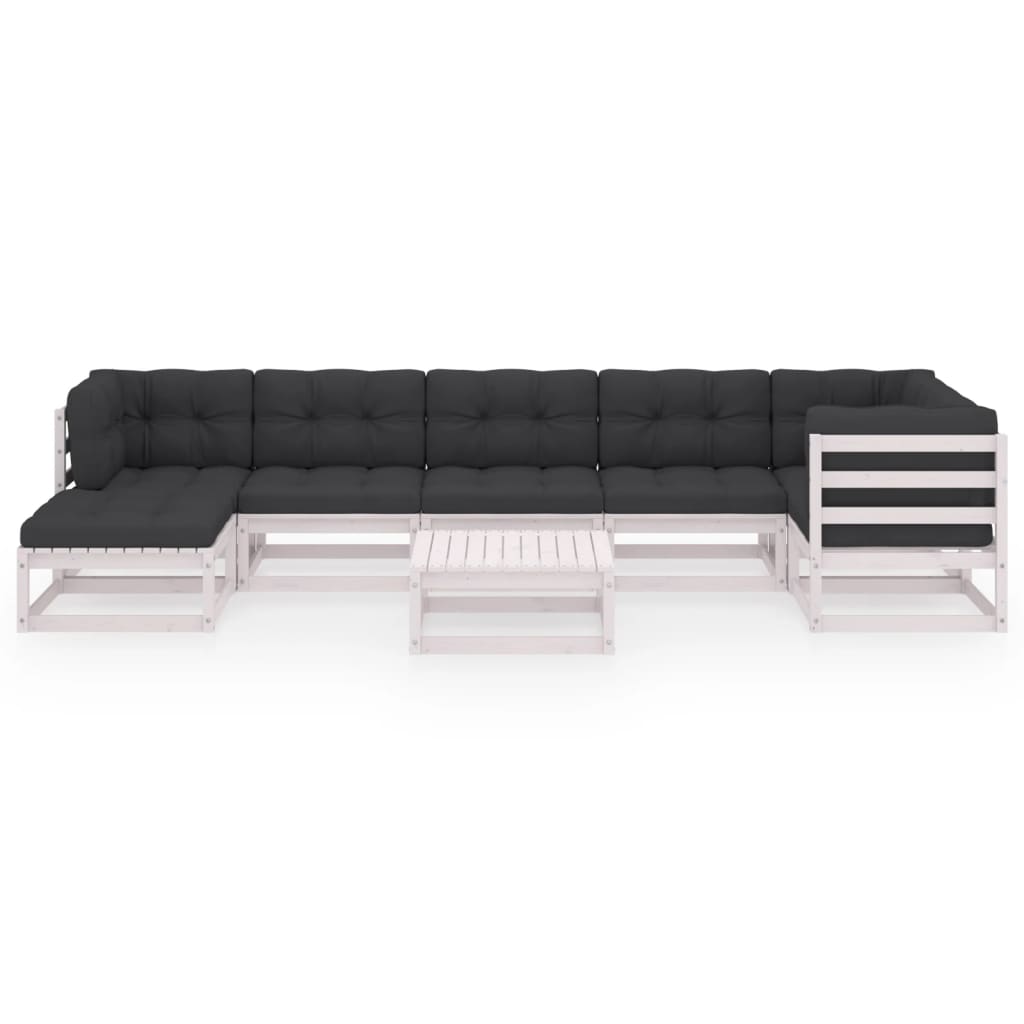 vidaXL 8-tlg. Garten-Lounge-Set mit Kissen Massivholz Kiefer