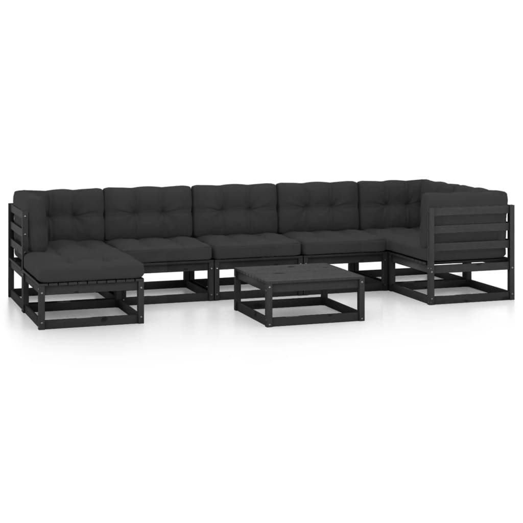 vidaXL 8-tlg. Garten-Lounge-Set mit Kissen Massivholz Kiefer