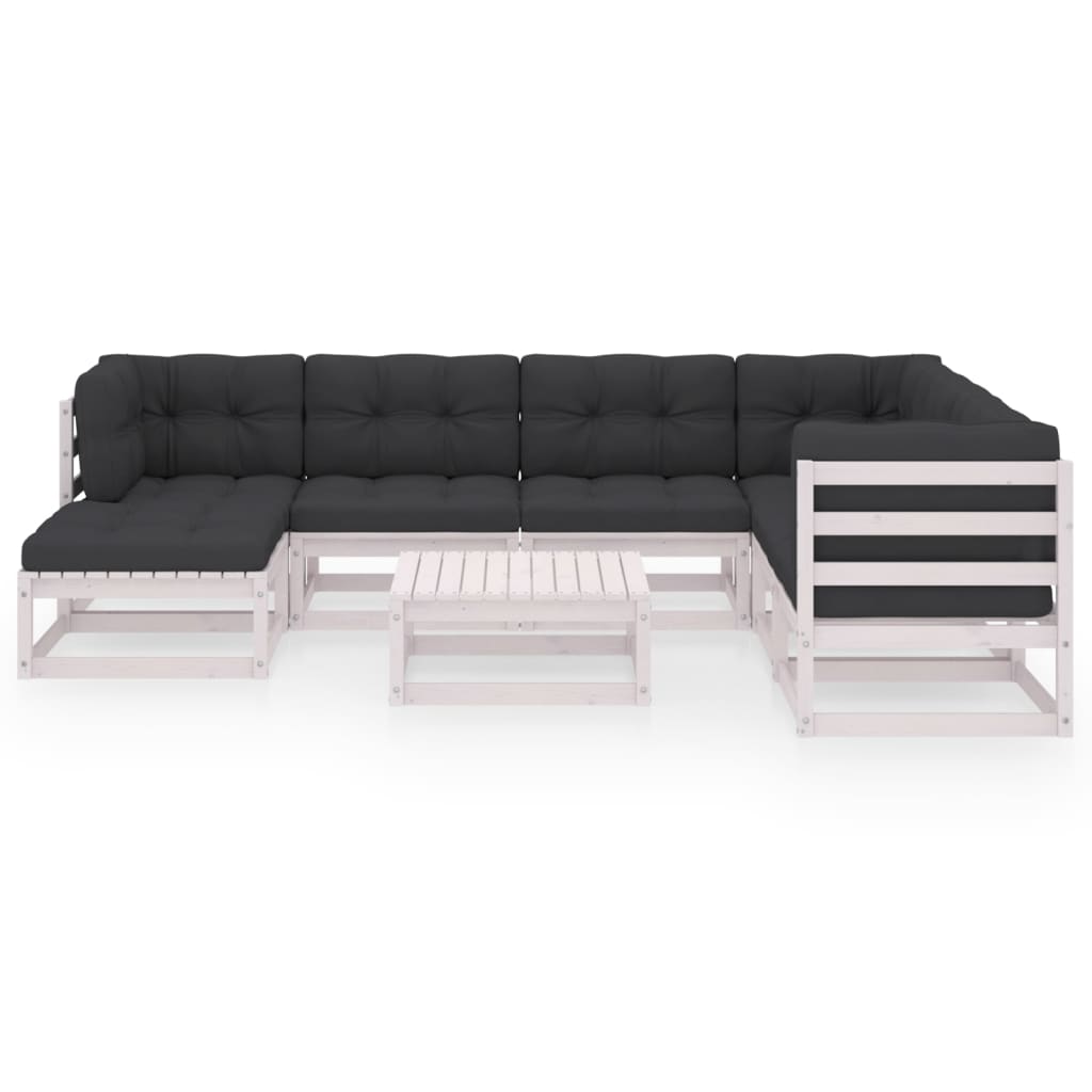 vidaXL 8-tlg. Garten-Lounge-Set mit Kissen Massivholz Kiefer