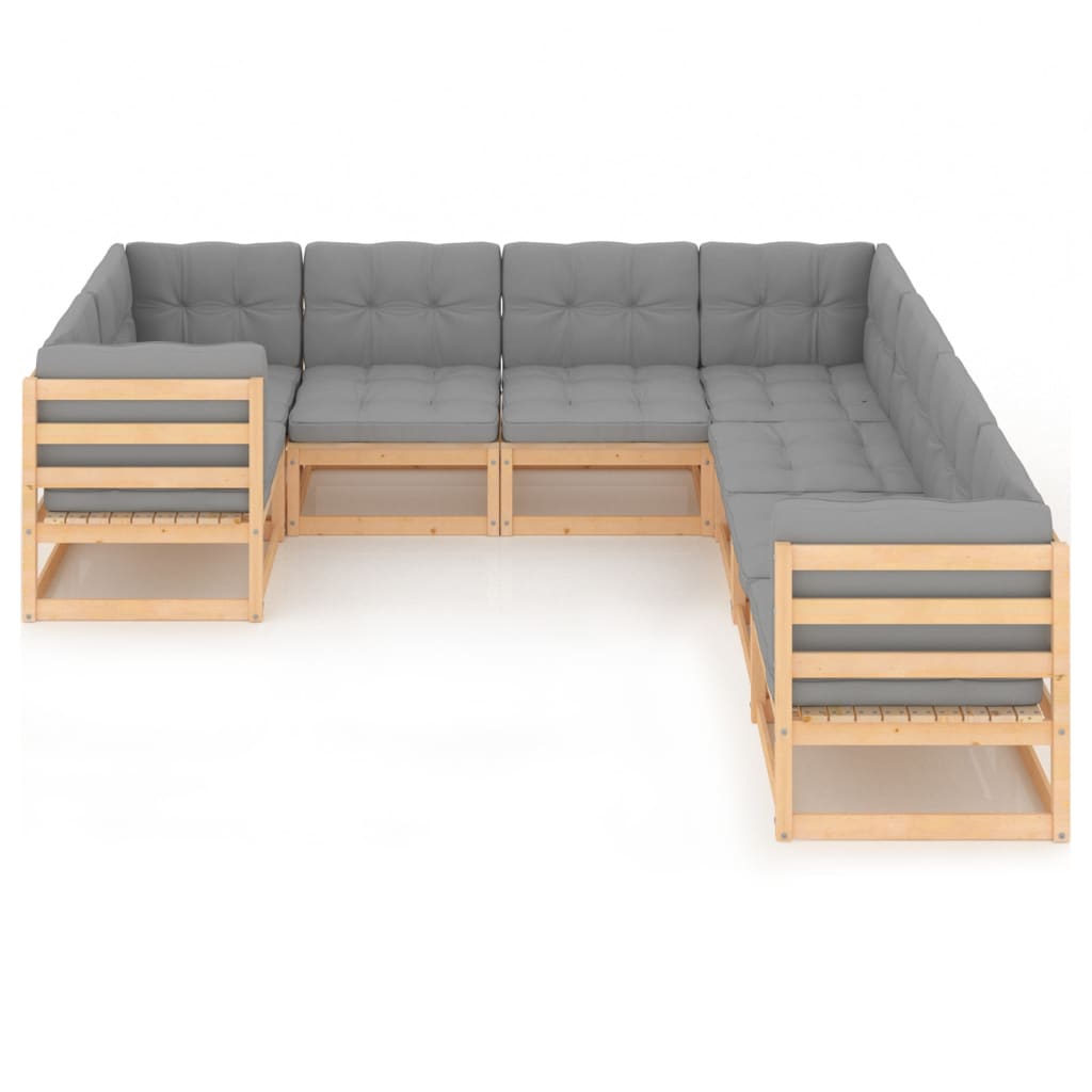 vidaXL 8-tlg. Garten-Lounge-Set mit Kissen Massivholz Kiefer