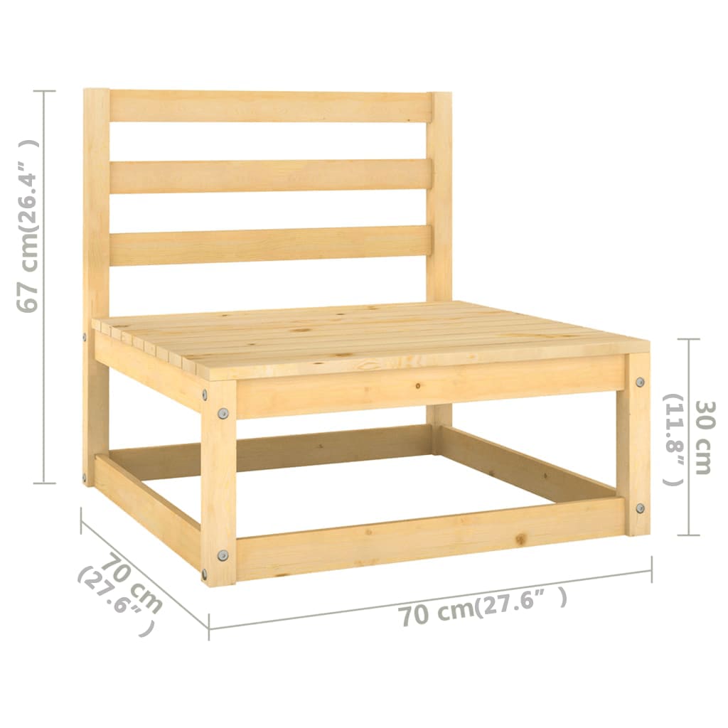 vidaXL 8-tlg. Garten-Lounge-Set mit Kissen Massivholz Kiefer