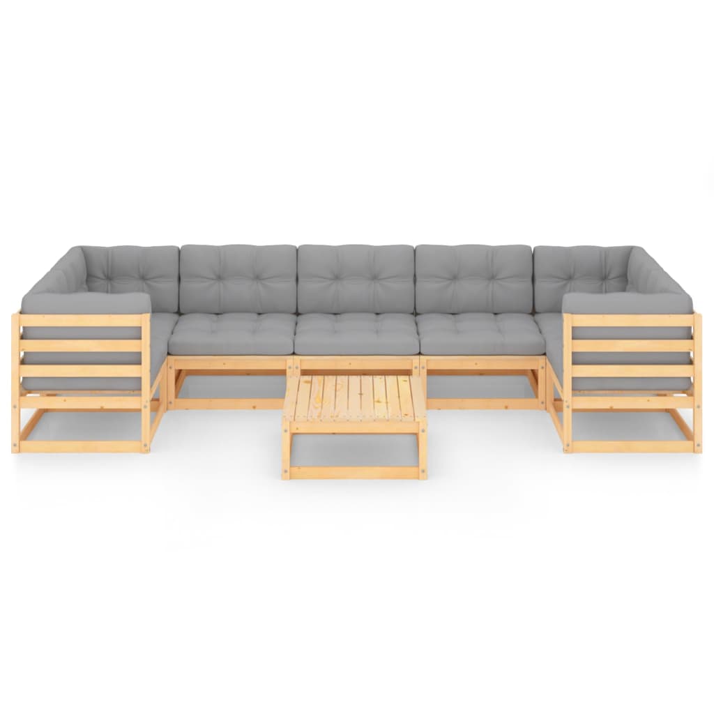 vidaXL 8-tlg. Garten-Lounge-Set mit Kissen Massivholz Kiefer