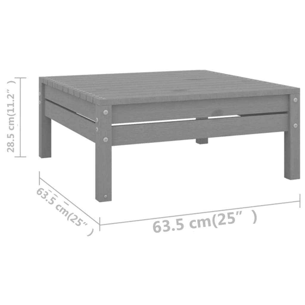 vidaXL 10-tlg. Garten-Lounge-Set Grau Massivholz Kiefer